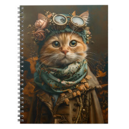Cuaderno Cute Steampunk Cat Whimsical Attire A5 Journal