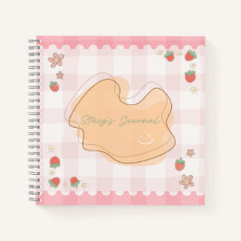 Cuaderno Cute Strawberry Checkered Personalized Journal
