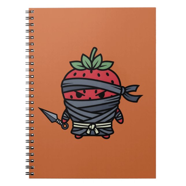 Cuaderno Cute Strawberry Ninja Assassin Japanese Pop Art (Frente)