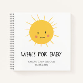 Cuaderno Cute Sun Boy Baby Shower Guest Book