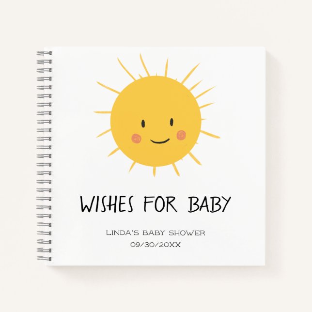 Cuaderno Cute Sun Boy Baby Shower Guest Book (Anverso)
