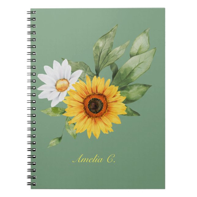 Cuaderno Cute Sunflower & Daisy Notebook (Frente)