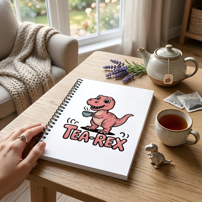 Cuaderno Cute Tea-Rex Pink Dinosaur – Sip Happens! (Subido por el creador)