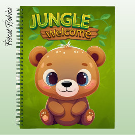 Cuaderno Cute Teddy Bear Jugativo Zoo Safari Bosque 🧸 Verd