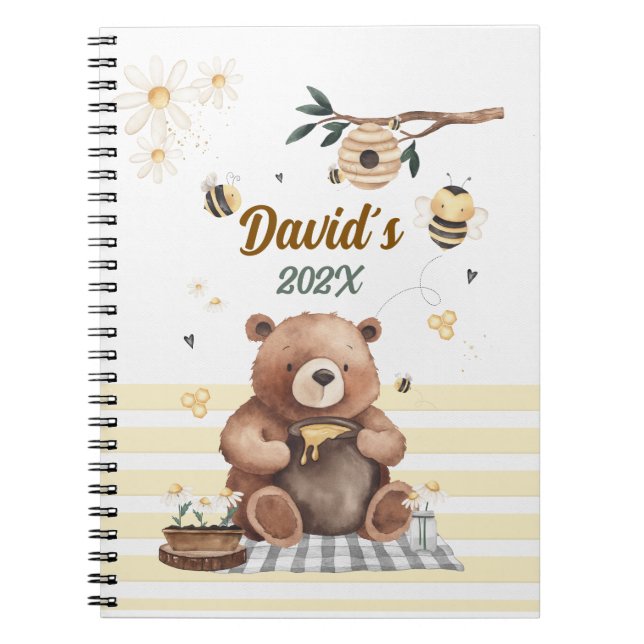 Cuaderno  Cute teddy bear school notebook with jar of honey (Frente)