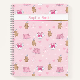 Cuaderno Cute Teddy Bears and Hearts Notebook