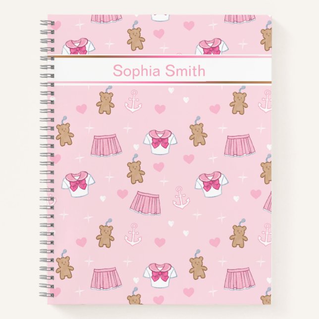 Cuaderno Cute Teddy Bears and Hearts Notebook (Anverso)