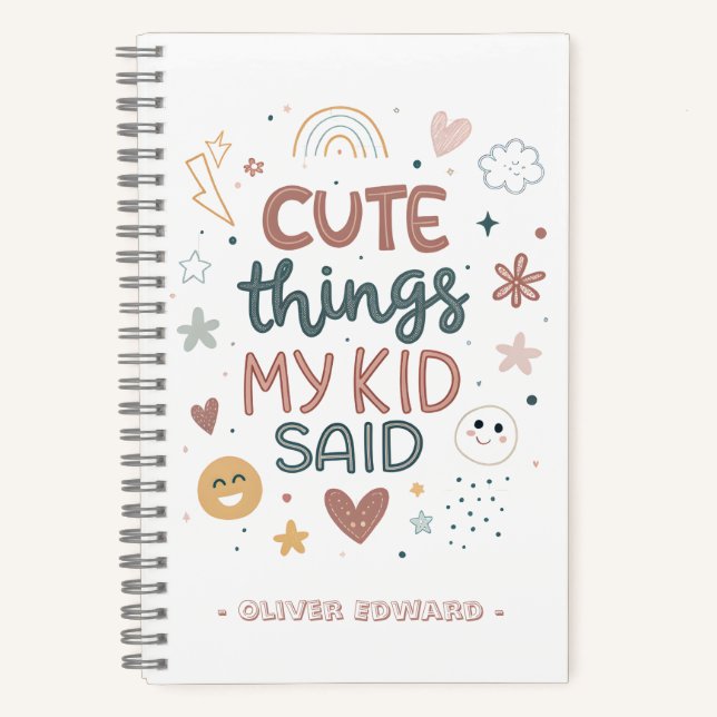 Cuaderno Cute Things My Kid Said Playful Typography (Anverso)