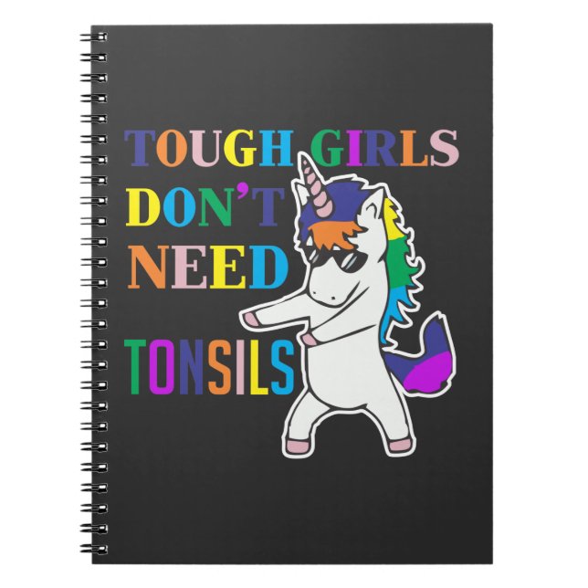 Cuaderno Cute Tonsil Removal Surgery Unicorn Girl Recovery (Frente)