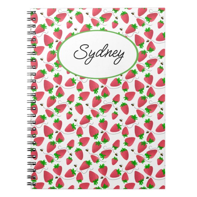Cuaderno Cute Tossed Strawberries Bebidas (Frente)