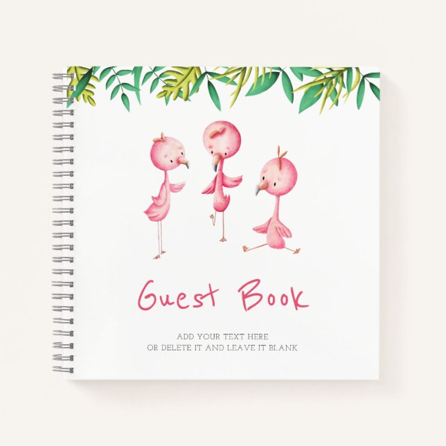 Cuaderno Cute Tropical Flamingo Rental Vacation Book (Anverso)