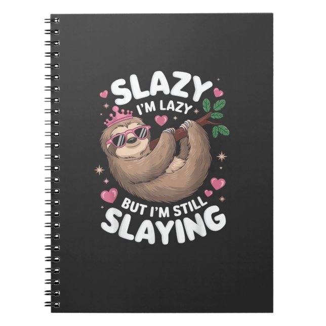 Cuaderno Cute Tween Girl Funny Animal Sloth Slay Meme Trend (Frente)