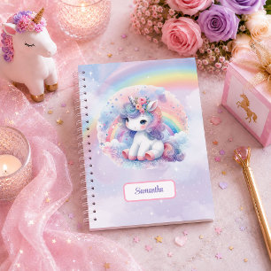 Cuaderno Cute Unicorn Colores Pastel Cumpleaños de Niña Per