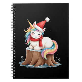 Cuaderno Cute Unicorn with Scarf Christmas Xmas Holiday T-S