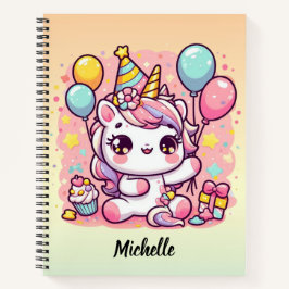 Cuaderno Cute unicornio con globos