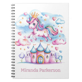 Cuaderno Cute Unicornio Magical Castle Chica Personalizado 
