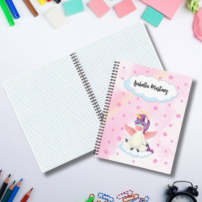Cuaderno Cute Unicornio Pastel con Estrellas Rosadas para N (Subido por el creador)