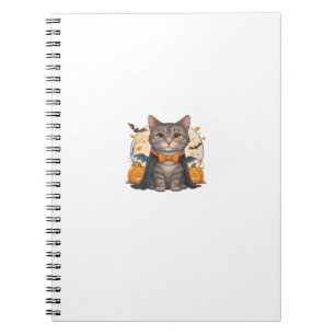 Cuaderno Cute Vampire Cat Halloween T-shirt Gato Espeluzna