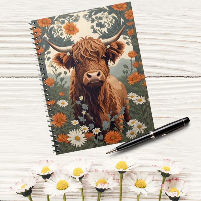 Cuaderno Cute Vintage Highland Cow (Subido por el creador)