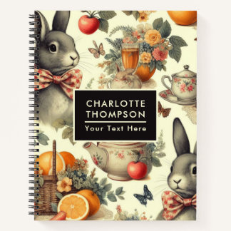 Cuaderno Cute Vintage Rabbit Pinting