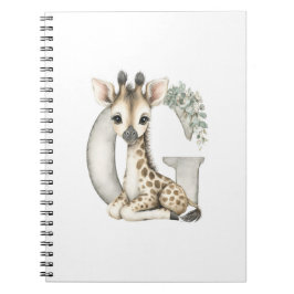 Cuaderno Cute watercolour baby animal alphabet Giraffe