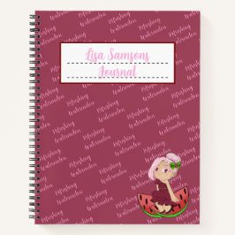 Cuaderno Cute Watermelon Chibi Journal Spiral Notebook
