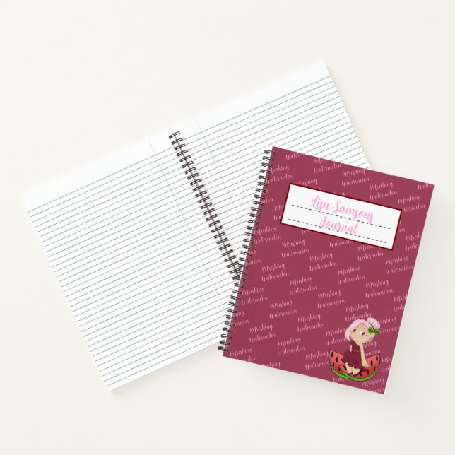 Cuaderno Cute Watermelon Chibi Journal Spiral Notebook (Interior)