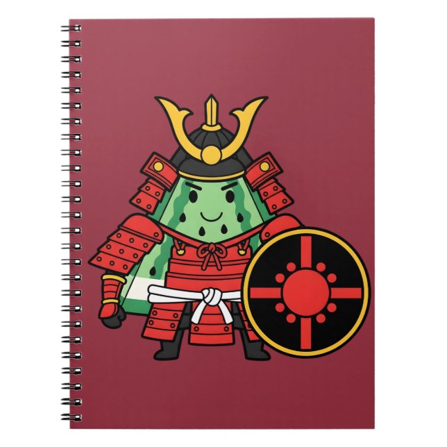 Cuaderno Cute Watermelon Shogun Samurai Warrior Illustratio (Frente)