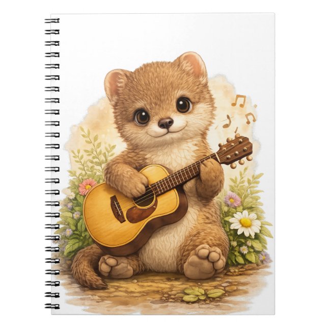 Cuaderno Cute Weasel Guitar Spiral Notebook (Frente)