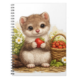 Cuaderno Cute Weasel Strawberry Kawaii Notebook