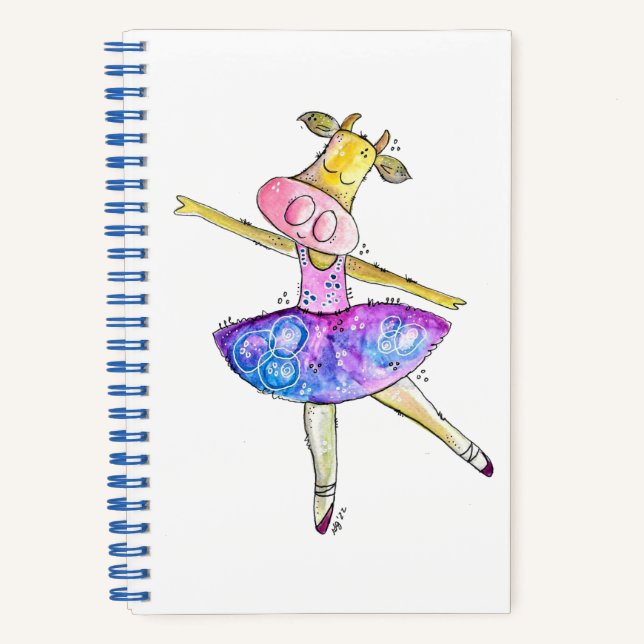 Cuaderno Cute Whimsical Ballerina Cow (Anverso)
