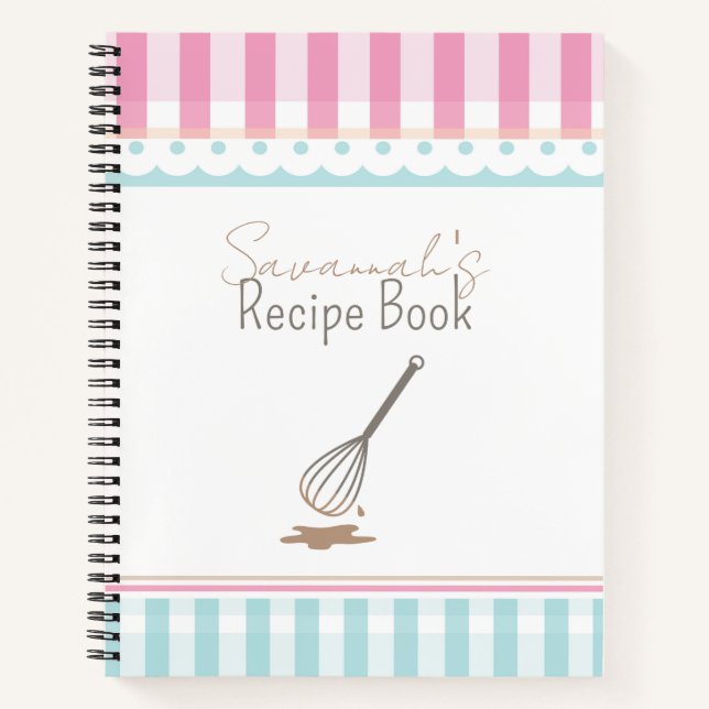 Cuaderno Cute Whimsical Whisk Bakery Recipe Book (Anverso)