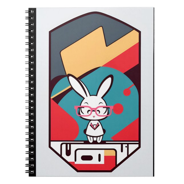 Cuaderno cute white bunny rabbit books  (Frente)