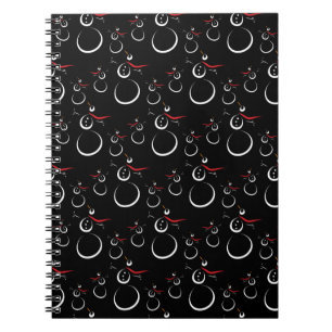 Cuaderno Cute Winter Snowman Pattern Black