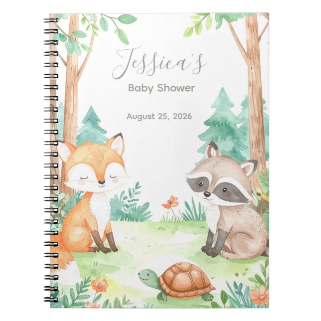 Cuaderno Cute Woodland Baby Shower Theme Gift (Frente)