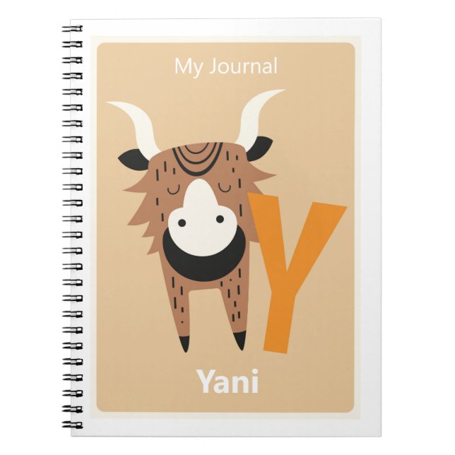 Cuaderno Cute Yak | Diario personalizado para niños con la  (Frente)
