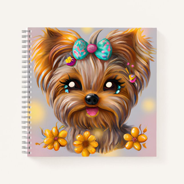 Cuaderno Cute Yorkie Kawaii Puppy (Anverso)