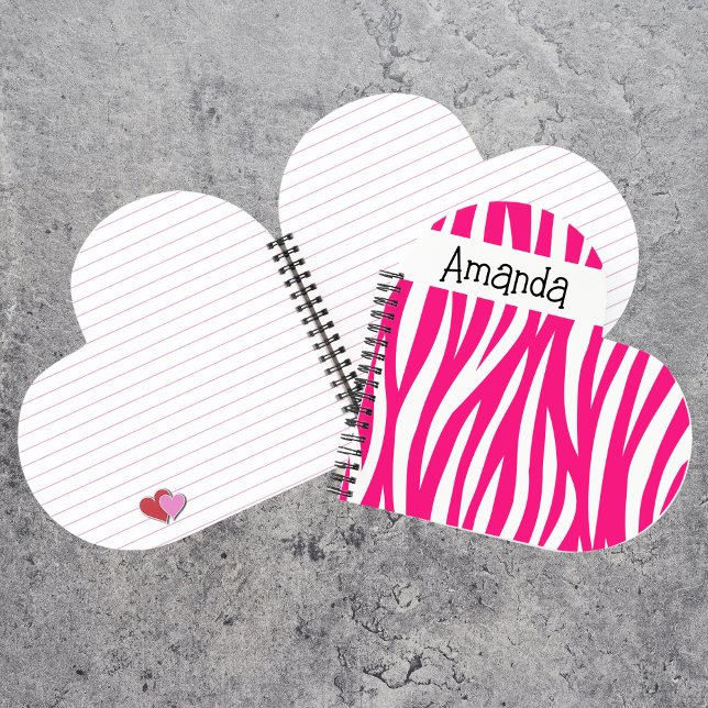 Cuaderno Cute Zebra Print Heart Shaped (Subido por el creador)