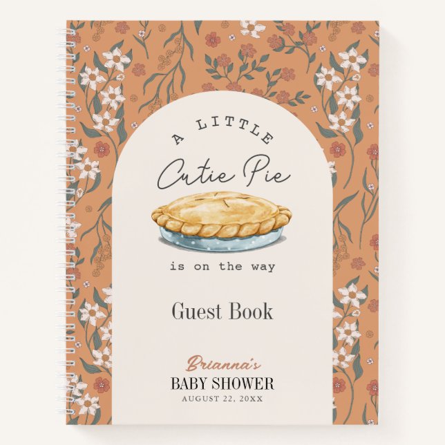 Cuaderno Cutie Pie Floral Chica Baby Shower Guest Book (Anverso)