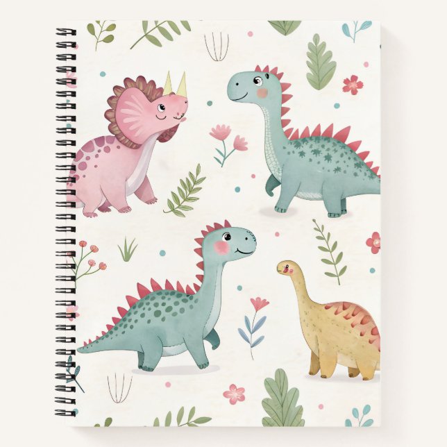 Cuaderno Cuto acuarela Dinosaurios para niños (Anverso)