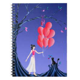 Cuaderno Cuto Ballerina y Cat Night Sky