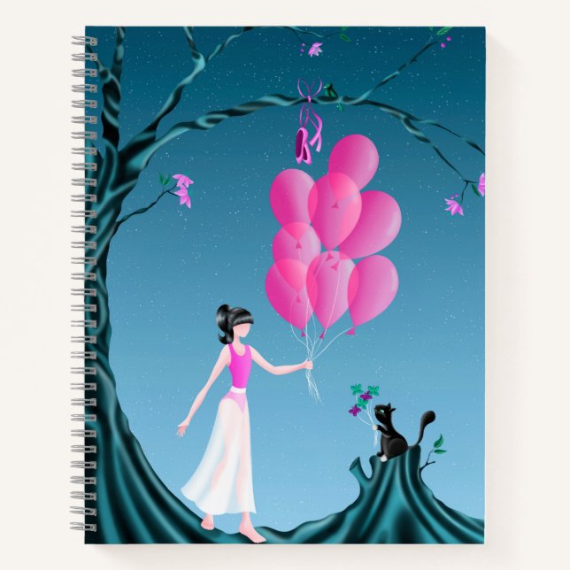 Cuaderno Cuto Ballerina y Cat Night Sky (Anverso)