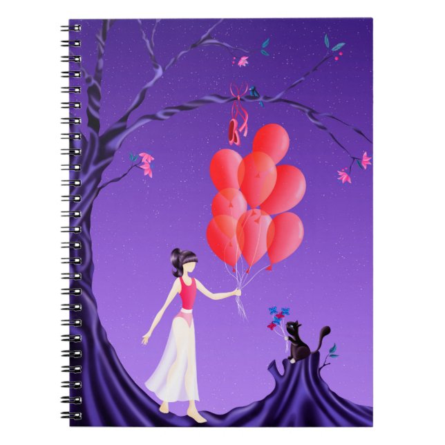 Cuaderno Cuto Ballerina y Cat Night Sky (Frente)
