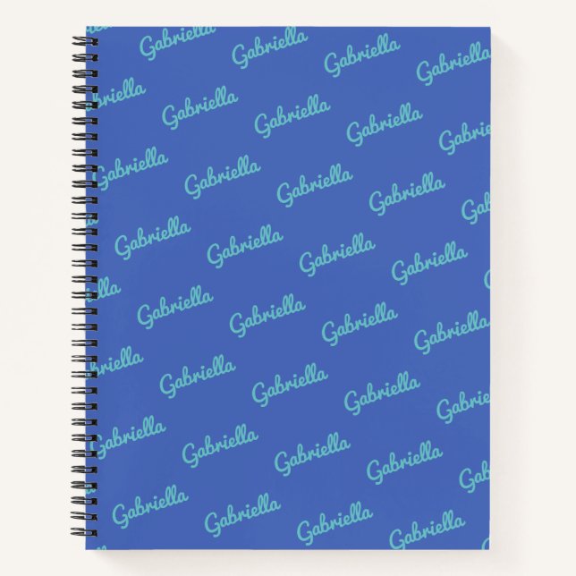 Cuaderno Cuto Blue Personalized Script Name Sketchbook (Anverso)
