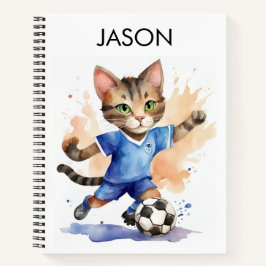Cuaderno Cuto Cat Soccer con tema de bloc de notas personal