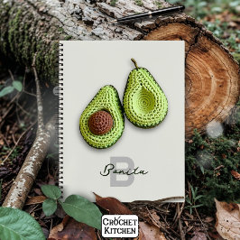 Cuaderno Cuto Cottagecore Crochet Aguacate Monograma