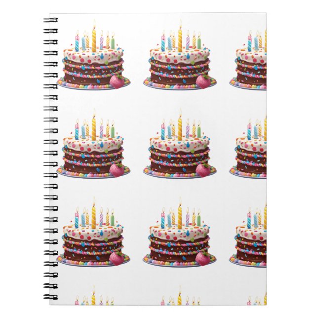 Cuaderno Cuto cumpleaños diseño de velas de pasteles en mos (Frente)