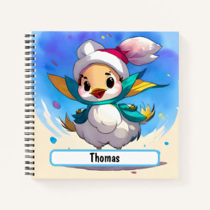 Cuaderno Cuto De Aves Con Personalizable Con Nametag