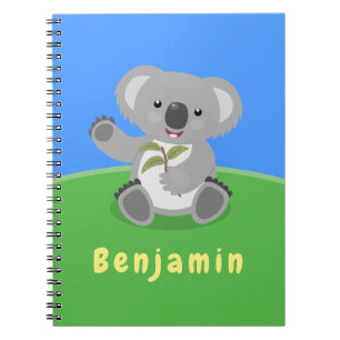 Cuaderno Cuto feliz koala saludando al ilustracion personal