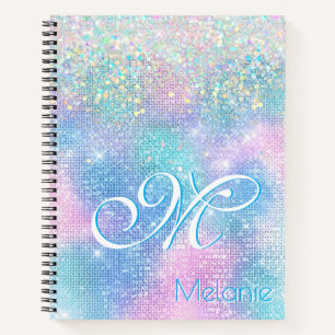 Cuaderno Cuto holográfico purpurina Espiral para foto portá